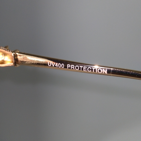 Orange Gradient Lens Gold-Tone Animal Print Design Frame Sunglasses - Picture 5 of 7